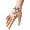 European Gothic Retro Tassel Bracelet with Pearl and Ring Chain