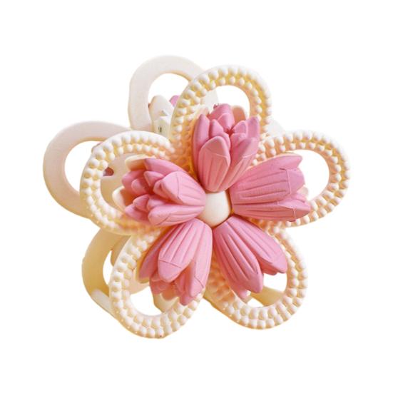 Women Hair Claw Double-Sided 3D Flower Design Strong Grip Hair Clip Anti-slip Design Back Head Hair Clip Hair Accessory