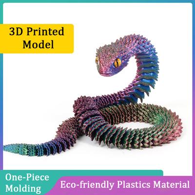3D Printed Snake Decoration Colorful Model 3D Printed Animals Creative Toy Desk Accessories Room Decor Table Ornament 3 Sizes