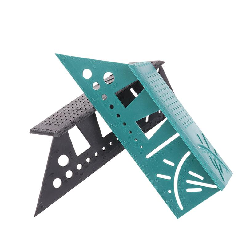 Wielofunkcyjna Linijka Kątowa Stolarza 3D Narzędzie do Pomiaru Kątów Skośnych Dziurkowana Linijka Pozycjonująca Linijka z Liniami 45 90 Stopni