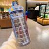 Large Capacity Sports Kettle 2 Liters Trend Straw Cup with Scale, Portable, Simple, Leak-proof and Drop-resistant Water Cup