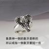 Verstellbarer Vintage Elefantenrüssel Ring in Sterling Silber für Männer Frauen Boho Retro Offener Finger