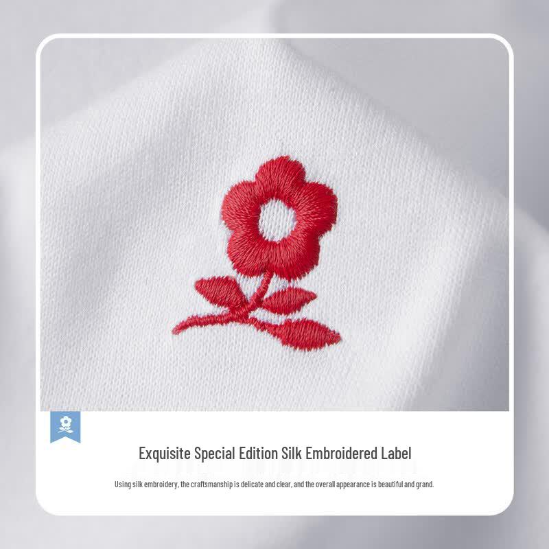 MONTAGUT Men's Cotton Blend Embroidered Round Neck Short Sleeve T-Shirt