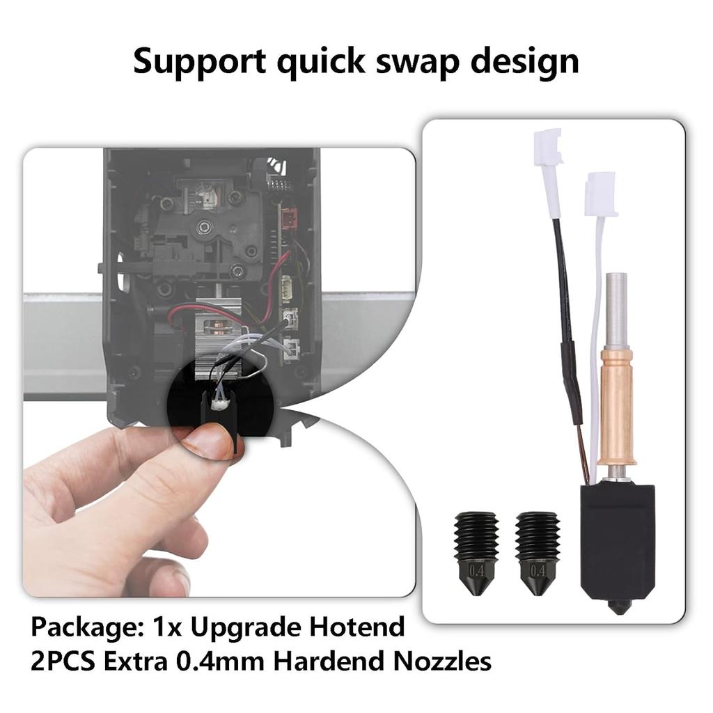 Upgrade Hotend Kit for Anycubic Kobra 3 Series, 3D Printer Ceramic Heater 24V 60W Hotend Integrated Throat Heating Block Kit for Anycubic Kobra 3,