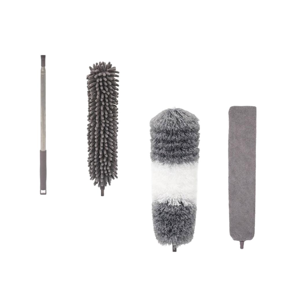 Washable Detachable Ceiling Dust Brush Soft Microfiber Duster Brush Adjustable Length for Ceiling Narrow Corner Cleaning