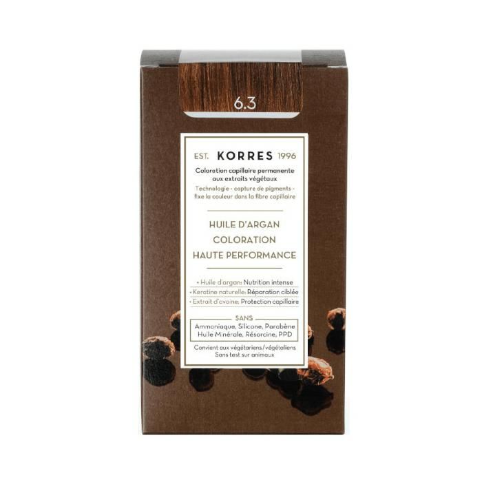 Dauerhafte Coloration - KORRES - Goldblond Honig 6.3 - Ohne Ammoniak - Creme - Alle Haartypen