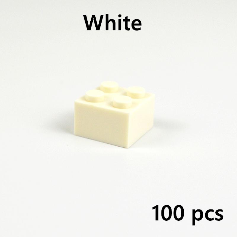 100pcs DIY Building Blocks 3003 Figures Thick Bricks 2x2 Dots Educational Creative Size Compatible With ing Plastic Toy