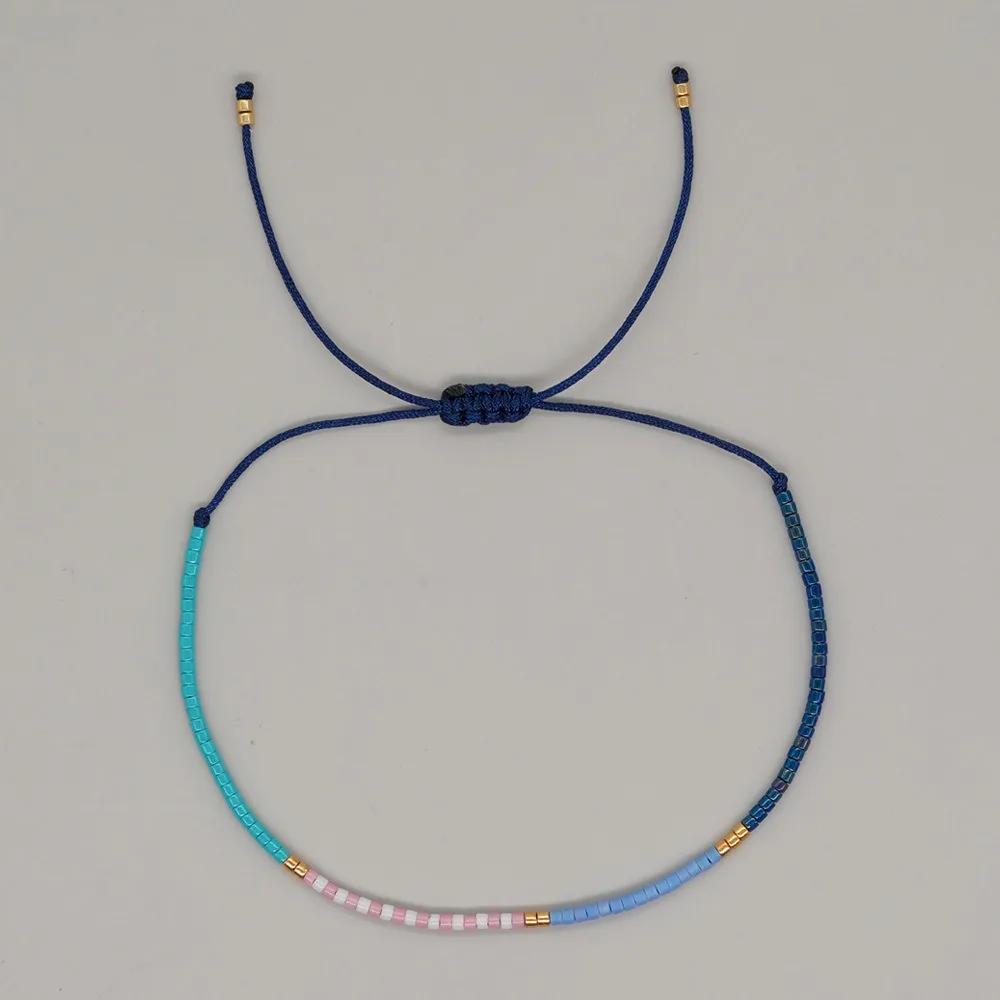 2026 New Boho Colorful Acrylic Bead Thin Chains Couple Bracelet for Women Luxury Handmade Small Ball Bangle Jewelry Accessories