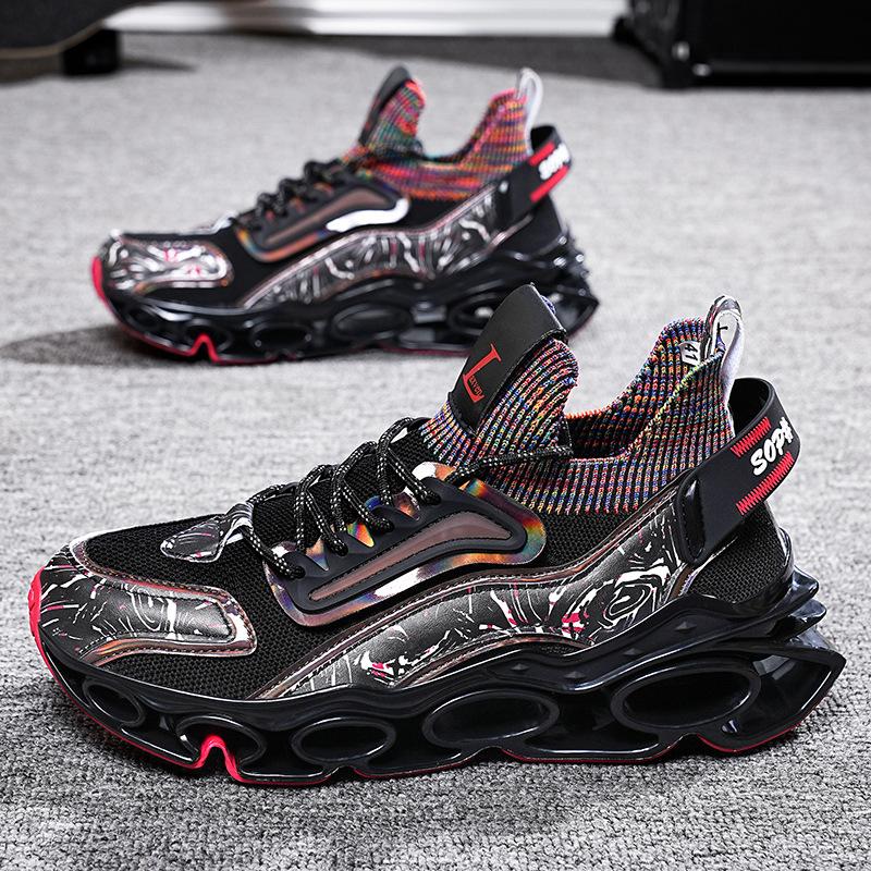 New Socks, Blade, Fly-woven Breathable Dad Shoes, Large Size Casual Sneakers for Men