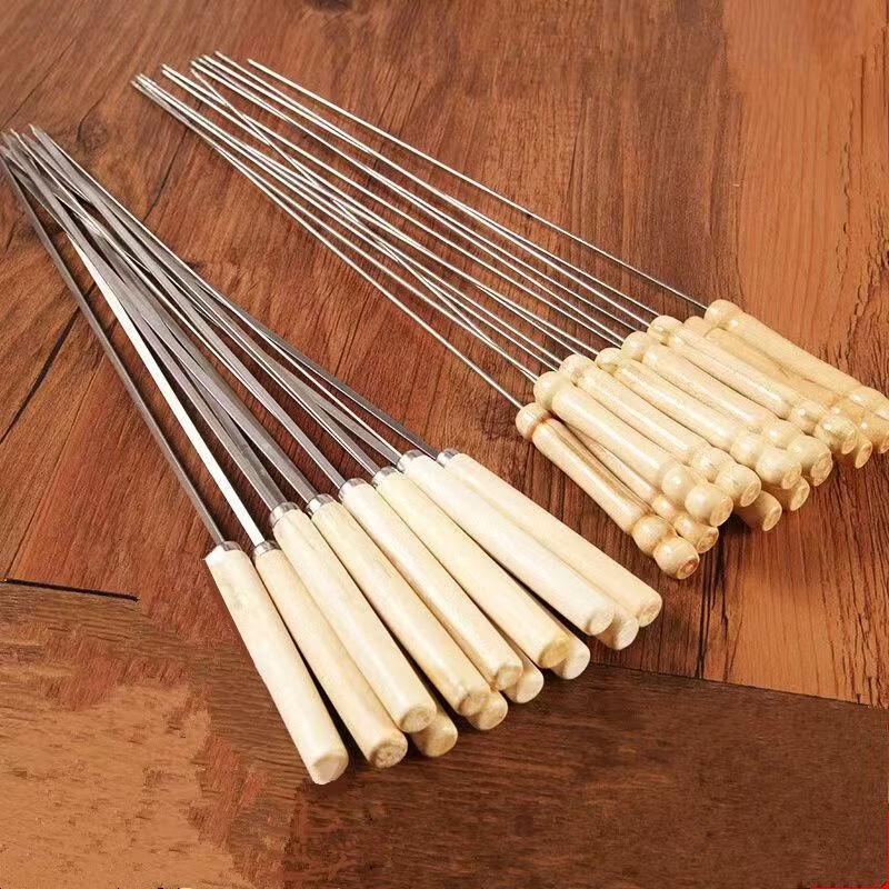 SMVP 304 Stainless Steel BBQ Skewers with Wooden Handle