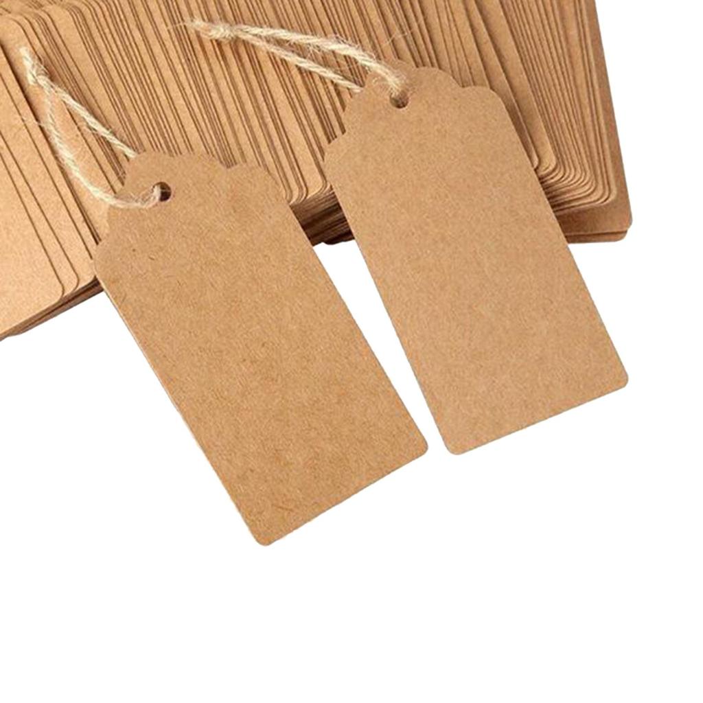 100 PCS Kraft Gift Tags Blank Label Paper Wedding Labels Birthday Luggage Tags