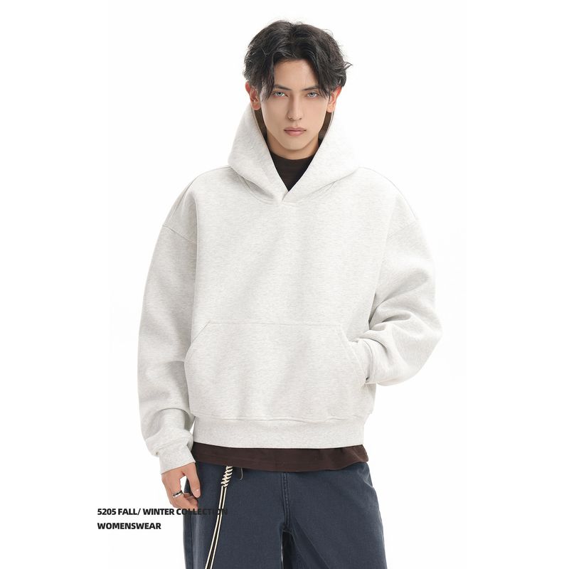 Acrardic Heavyweight 550g Sweatshirt for Men, Hooded, Casual, Boxy, Short Style, Structured, Loose, Versatile Pullover