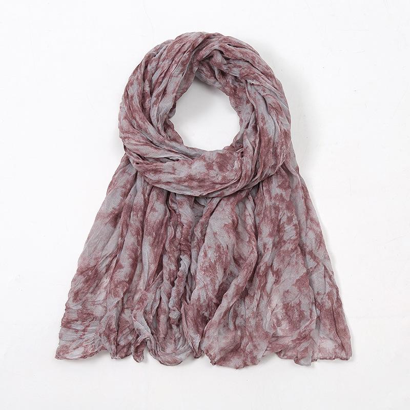 Spain Lovely Polka Floral Crinkle Viscose Shawl Scarf Lady Soft Thin Beach Wrap Pashmina Stole Bufandas Muslim Hijab 175*85Cm