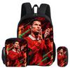 Ronaldo Kinder Lernertaschen CR Fußballstar Alltagsrucksack mit USB-Schnittstelle Tragetasche für Schüler Rucksack Fußball Sportrucksack Jugendgeschenk
