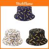 Cappello da Pescatore Double Face con Stampa di Banane e Ampia Falda per Streetwear e Protezione Solare