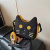 Sweet girly style small bag women's new fashionable cute kitten bag contrasting color small square bag messenger bag