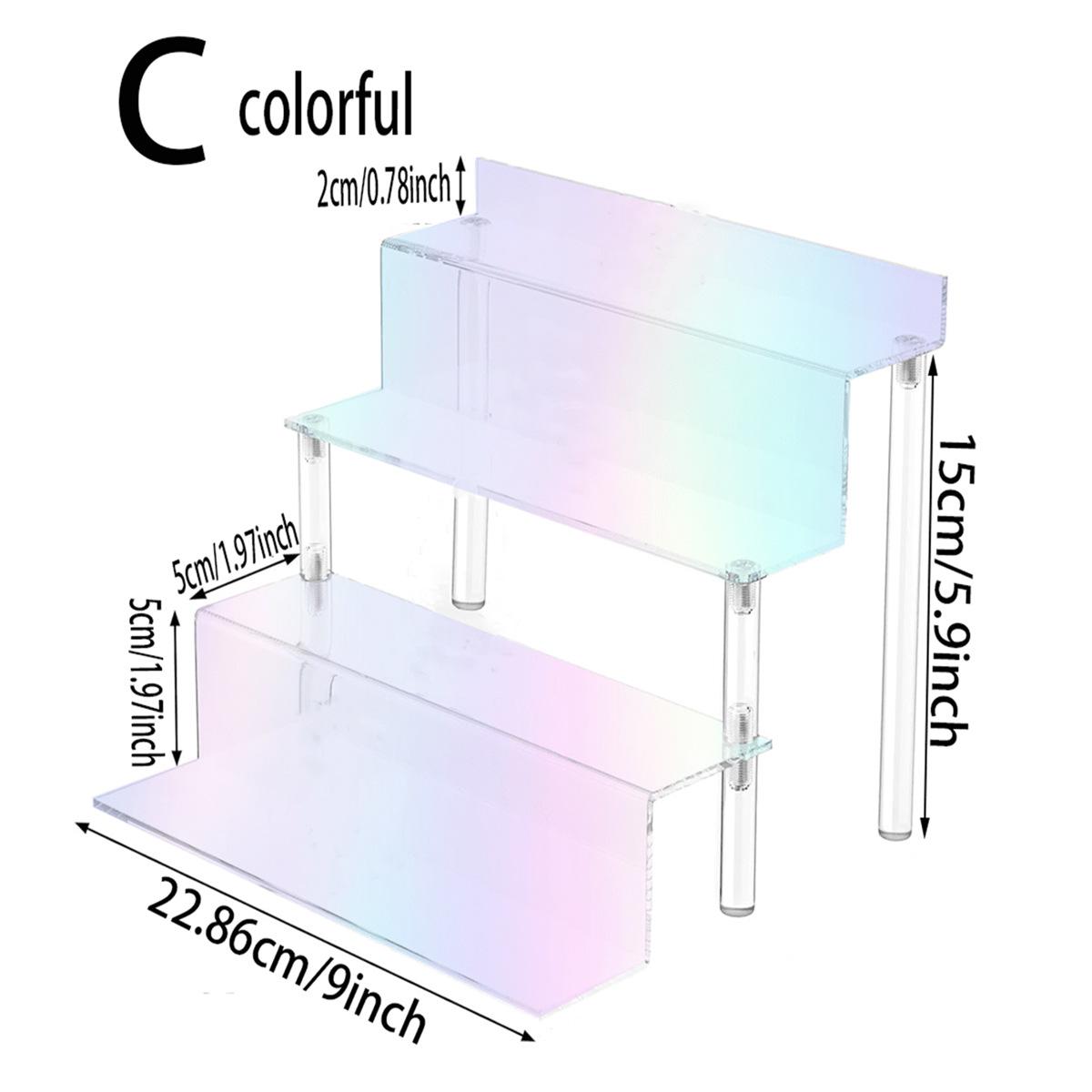 

Acrylic Riser Display Stand,4 Tier Clear Perfume Organizer Shelf, Desktop Tiered Display Stand for Pop Figures/Cupcake Organize
