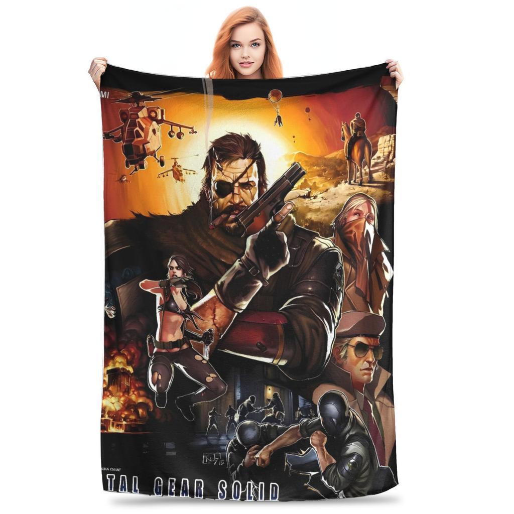 Metal Gear Solid Snake Game (1) Blanket Quality Super Soft Throw Blanket Winter Kids Outdoor Funny Bedspread