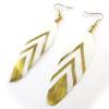 Les Trésors De Lily [N7346] - Golden White 'Cheyennes' Designer Earrings
