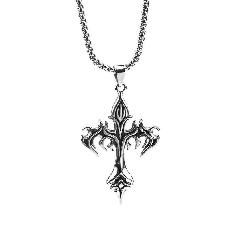 

Fashion Vintage Cross Skull Bull Head Titanium Steel Necklace