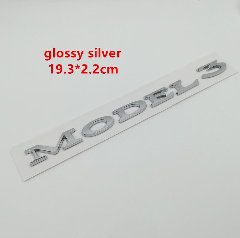 1pcs 3D ABS for Tesla Model 3 car Letter Front Hood Head Bonnet Emblem Rear Tail Trunk Sticker Badge Decal styling Accessories