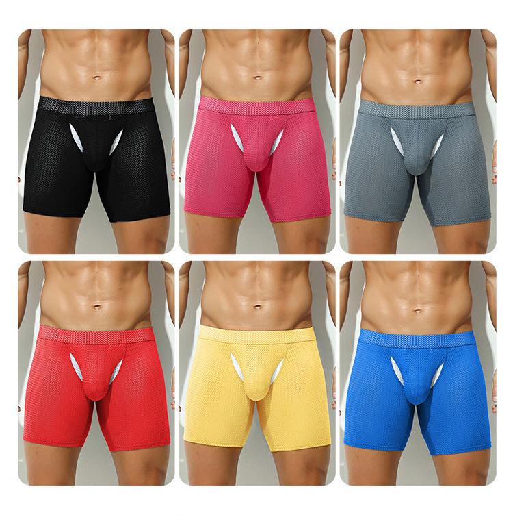 Men's Anti-Chafing Sport Boxer Briefs, Plus Size, Breathable, with Large Pouch and Extended Leg.
