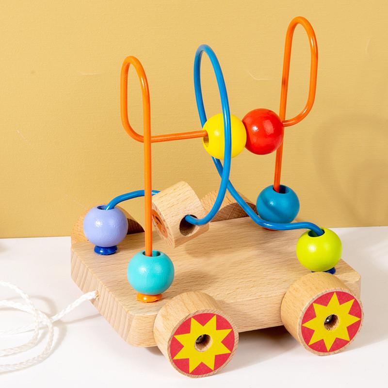 Wooden Montessori Educational Bead Maze Track Toy For Toddlers With Hand Eye Coordination Development