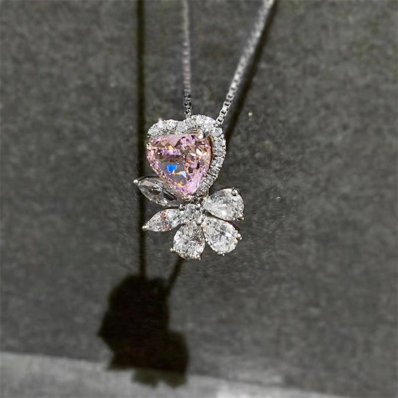 Elegant Pink Bow Knot Necklace for Women - Classic Clavicle Pendant with Versatile Design