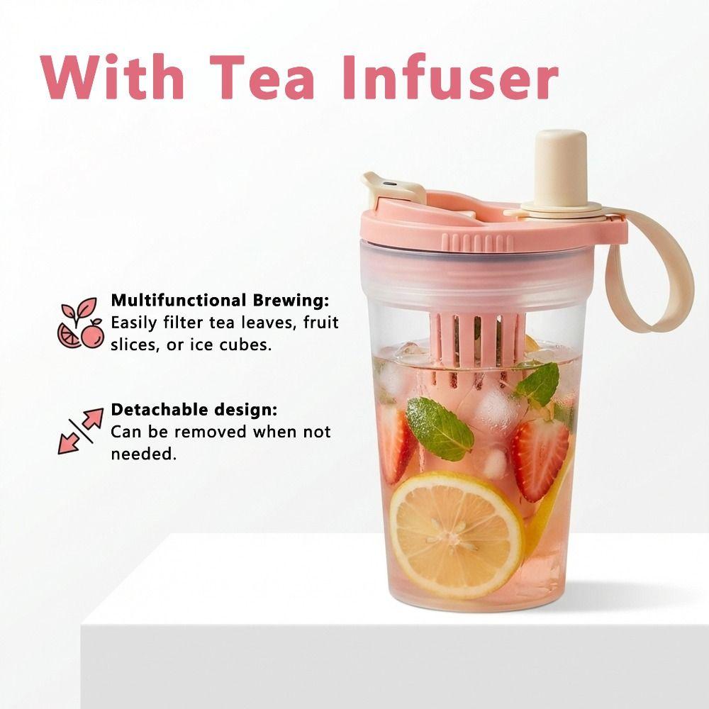 with Tea Infuser Water Bottle Plastic Drinking Bottle Portable Coffee Cup  Travel