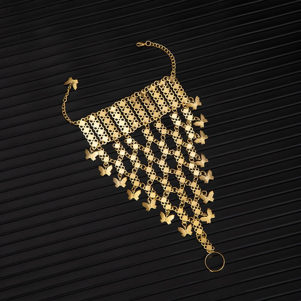 Thai Golden Tassels Bracelet Exotic Hollow Geometric Bracelet  Festival Style 3
