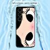 Cute Girl Cartoon Big Eye Design Phone Case For Samsung Galaxy S26 S25 S24 S23 S22 S21 Plus Ultra Note20 Soft Black