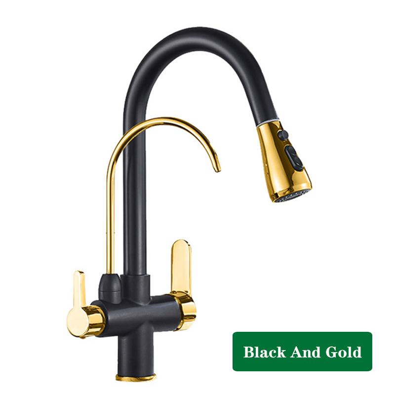 ALENARTWATER Kitchen Pure Water Sink Faucet , 360 Rotation Filter Tap , Outlet Spout Pull Out Mixer Taps , Torneira