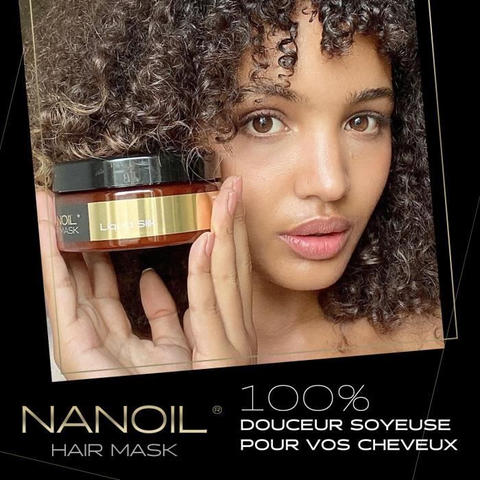 Masque capillaire - NANOIL - Liquid Silk - 300ml - Soin régénérant - Brillance et douceur
