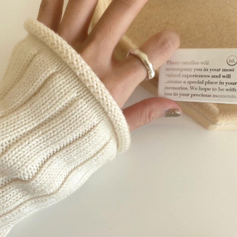 Korean-Style Irregular Pleated Open Ring: Chic, Luxurious Women's Fashion Accessory