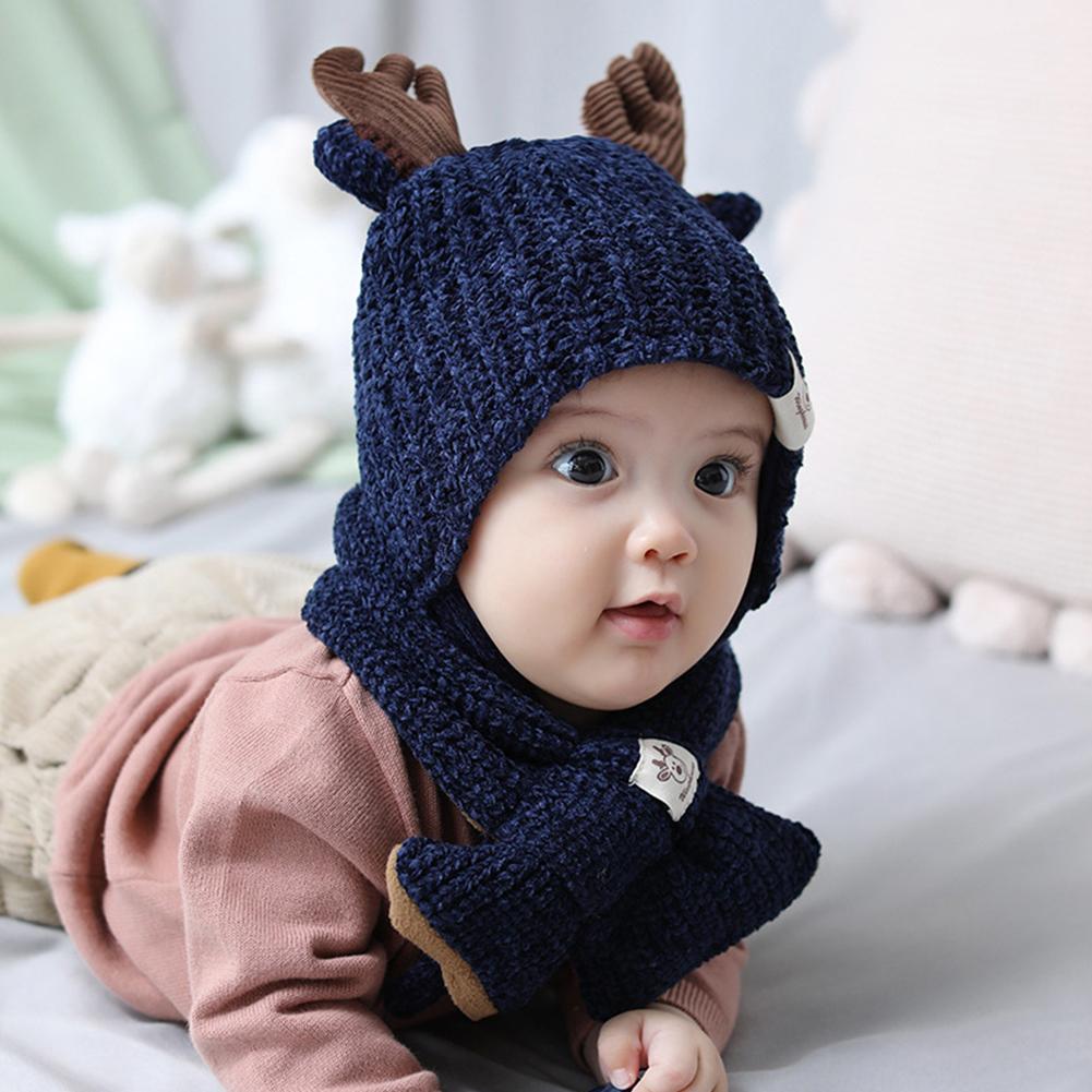 Children's Winter Lovely Soft Elk Wool Knitted Warm Stain Hat Scarf