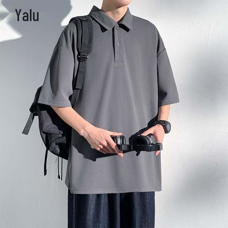 Yalu Men s Loose-Fit Ice Silk Polo Shirt XL