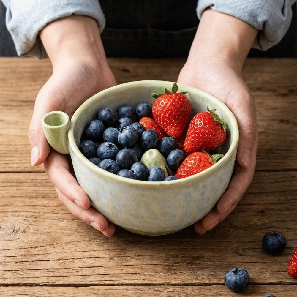 Large Capacity Ceramic Berry Washer Self-Rotating Fruit Cleaner Food Cleaning