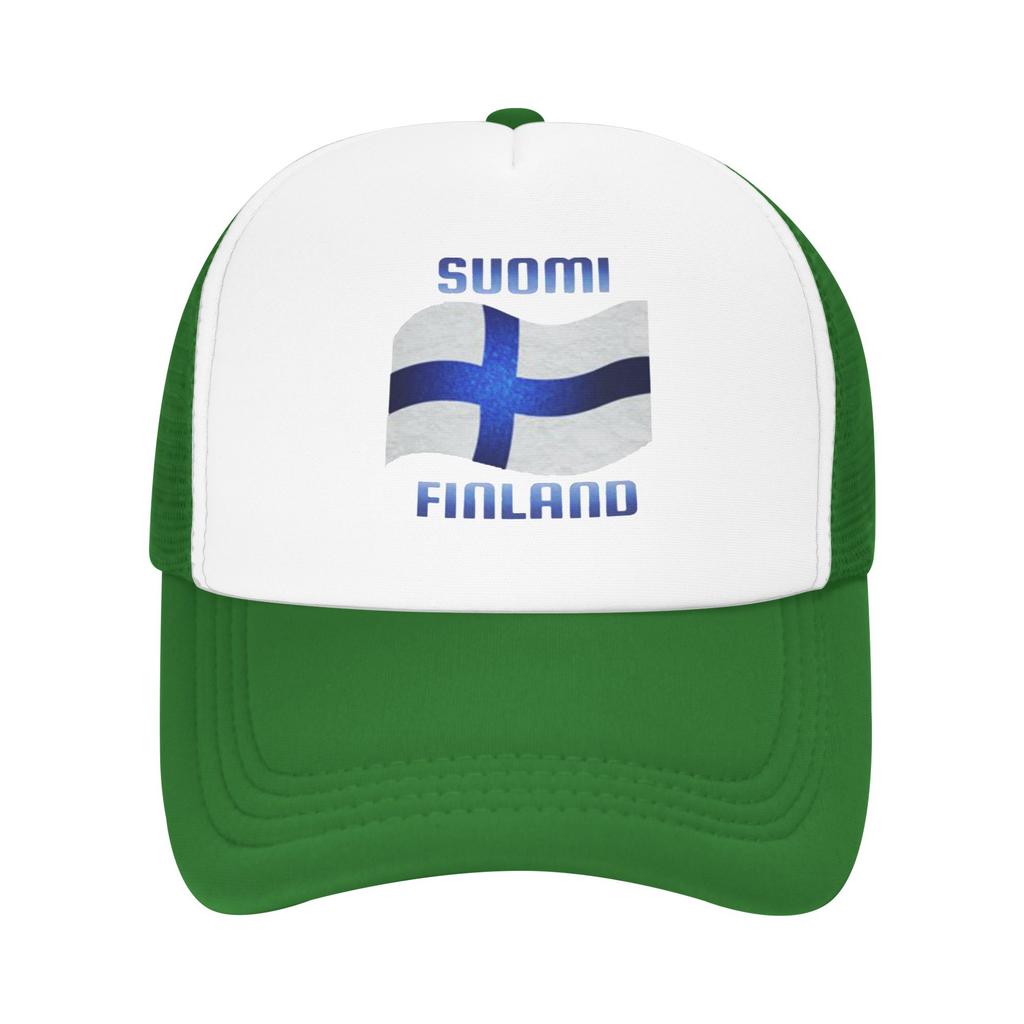 Finnland Flagge Finnland Blaues Kreuz Wandern Mesh Baseballkappen Für Damen Erwachsene Weiblich Strand Papa Hüte Hip Hop Trucker Cap