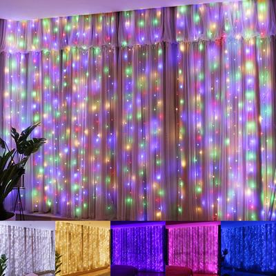 300 kurtyna świetlna LED 3 M X 3 M kurtyna świetlna USB z 8 trybami pilot regulowana jasność okno sypialni kryty na zewnątrz