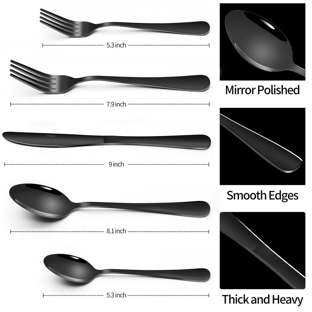 Stainless steel cutlery set color gold-plated stainless steel knife and creative western food steak knife spoon 40-piece set