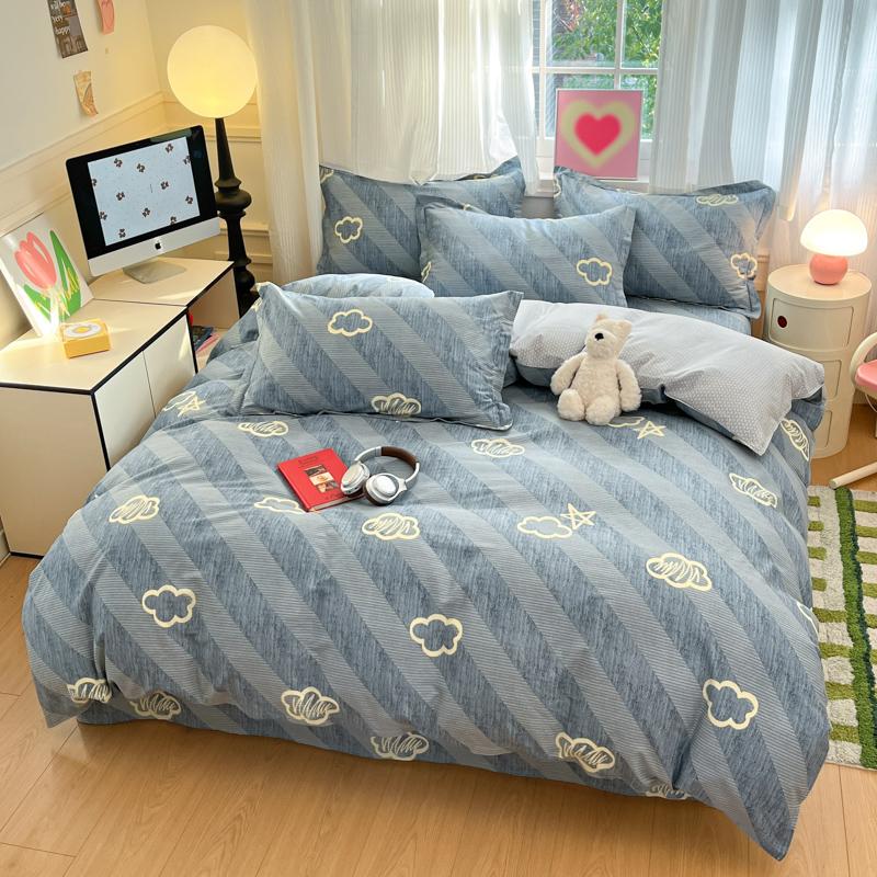 100% Cotton Duvet Cover Set 3 Pieces with 2 Pillowcases Soft Breathable Printed Bedding