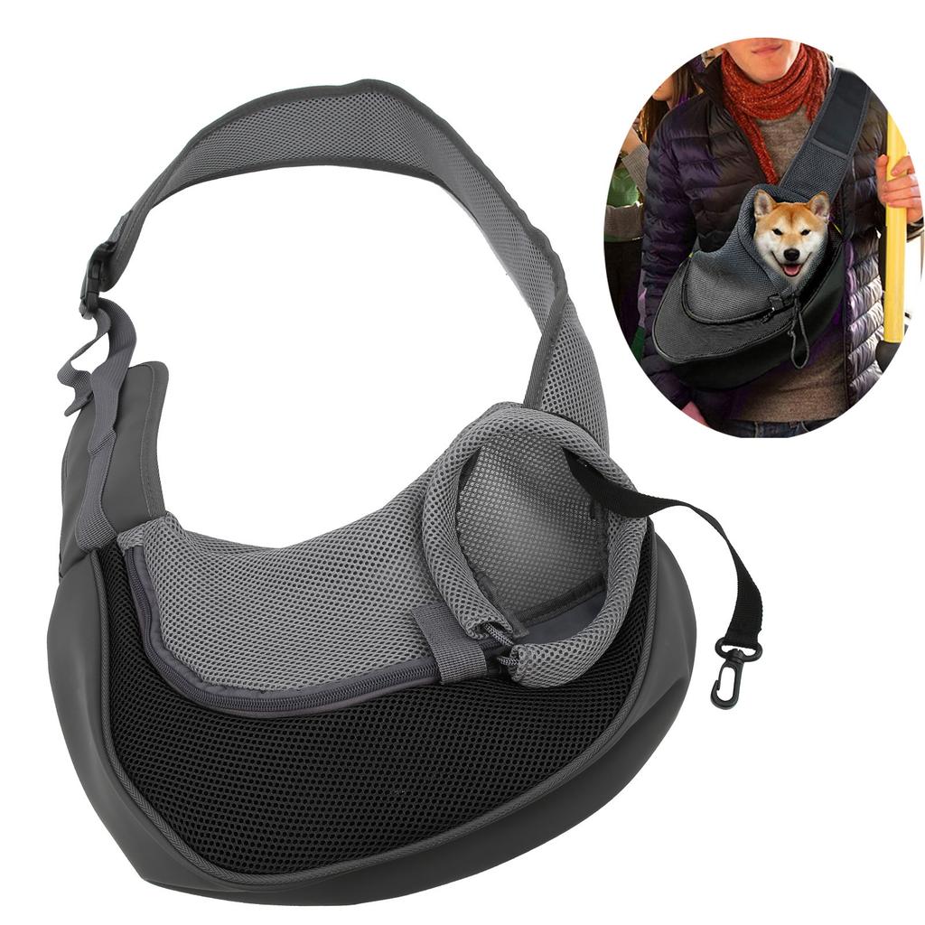 Pet Sling Carrier HandsFree Shoulder   Bag Pet Travel Pouch Bag Front Ket Cat Carrier Bag for Walking Traveling Daily Use(S )