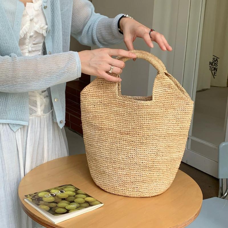 Borsa in rafia premium borsa estiva nuova borsa di paglia borsa tessuta a mano borsa tote per vacanze al mare borsa da spiaggia