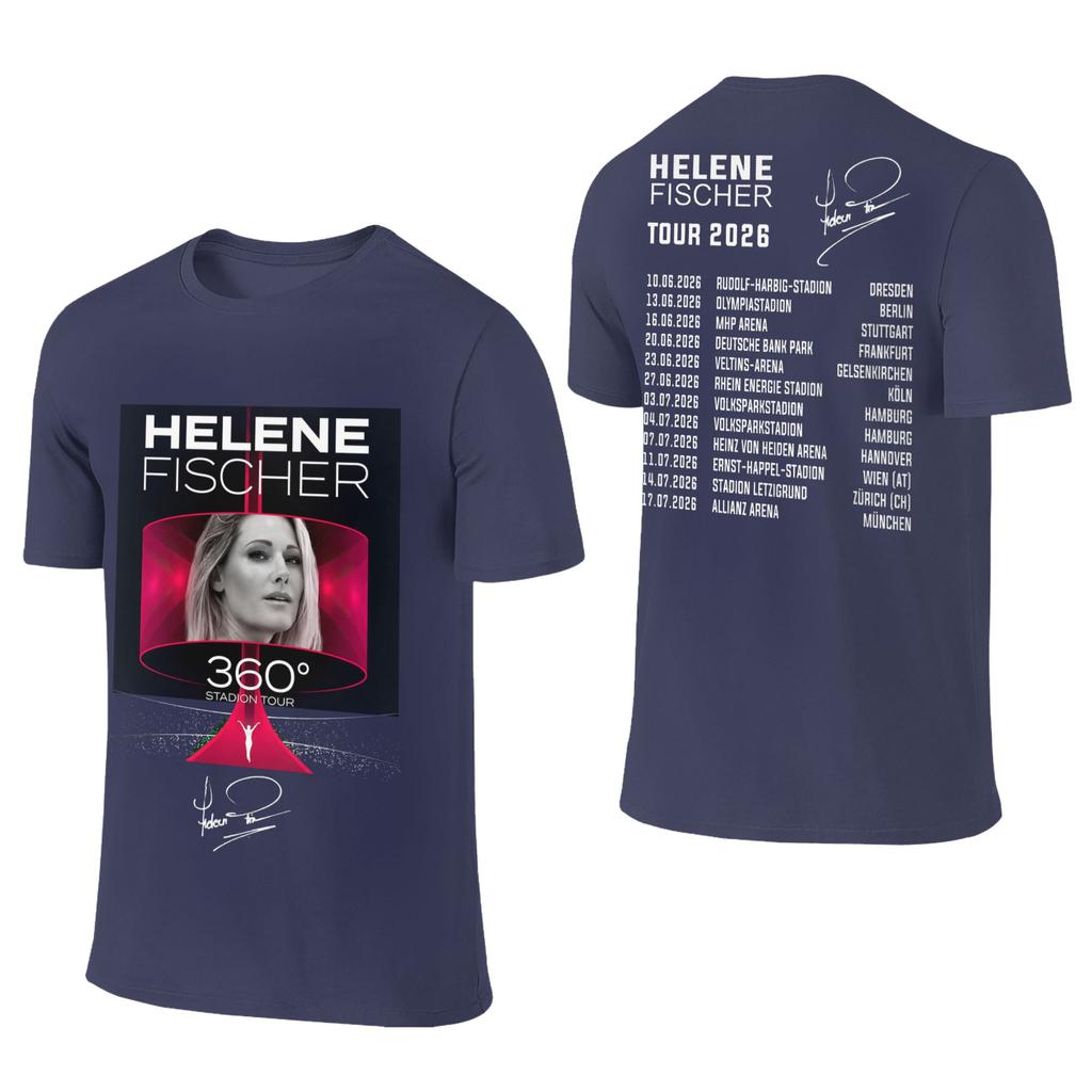 Men Women's Helene Fischer 360° Stadium Tour 2026 Graphic T Shirt Merchandise Funny Pure Cotton T Shirt Tee Clothing Classic