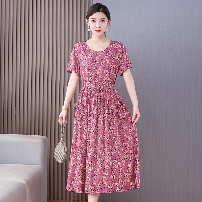 Vintage Blumenkleid für Damen in Übergröße, Sommerkleid für Damen, lässig, lange Kleider