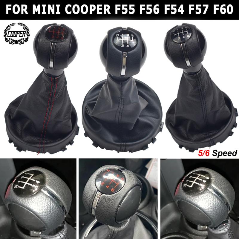5/6 Speed Manual Car Styling Gear Shift Knob Lever Stick Pen Gaitor Boot Cover Collar 7641999 For Mini Cooper F55 F56 F54 F60