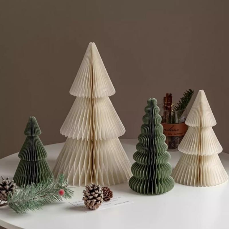 Stor Julgransprydnad 3D Honungskaka Vikbart Papper Julgran Navidad Dekorationer Skrivbord Hängande Juldekor