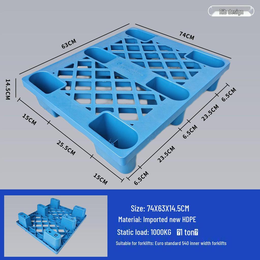 Moisture-Proof Rectangular Plastic Pallet for Forklifts and Flooring