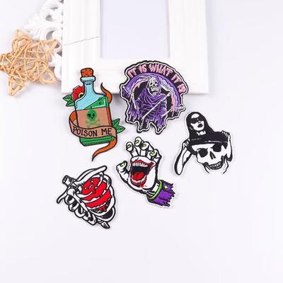 5 Pcs/pack  Fusible Embroidery Patch Iron On Patches For Clothing Thermoadhesive Patches For Jackets Jeans Backpack Ironable Sewing Patch