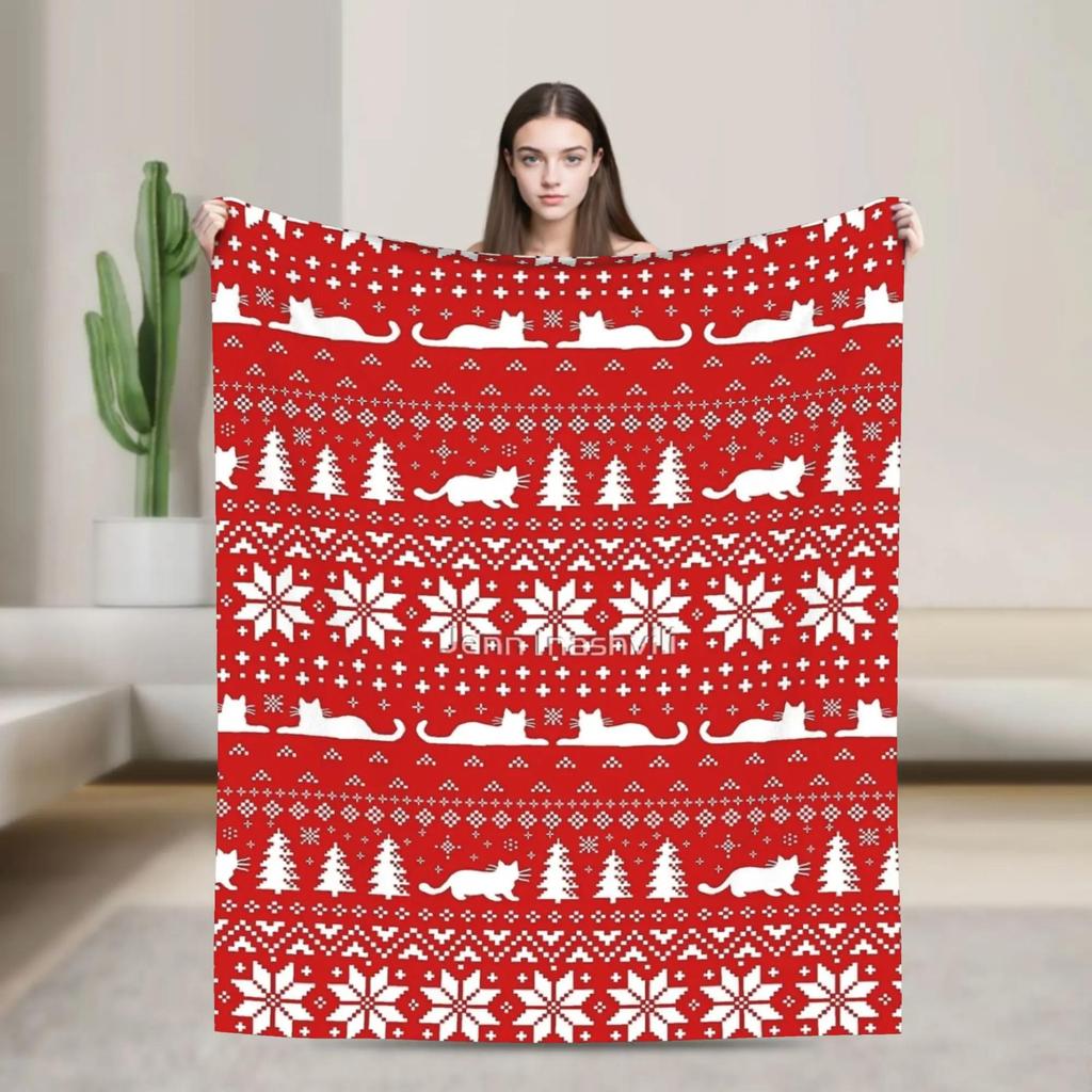 Soft Flannel Christmas Gnome Socks Blanket for Kids Buffalo Plaid Decorative Throw for Bed Sofa Home